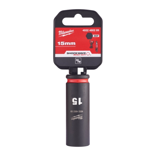 Nasadka udarowa długa 3/8″ Milwaukee SHOCKWAVE IMPACT DUTY 15 mm
