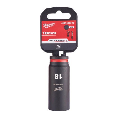 Nasadka udarowa długa 3/8″ Milwaukee SHOCKWAVE IMPACT DUTY 18 mm
