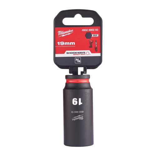 Nasadka udarowa długa 3/8″ Milwaukee SHOCKWAVE IMPACT DUTY 19 mm