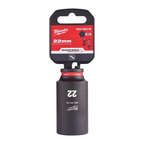Nasadka udarowa długa 3/8″ Milwaukee SHOCKWAVE IMPACT DUTY 22 mm