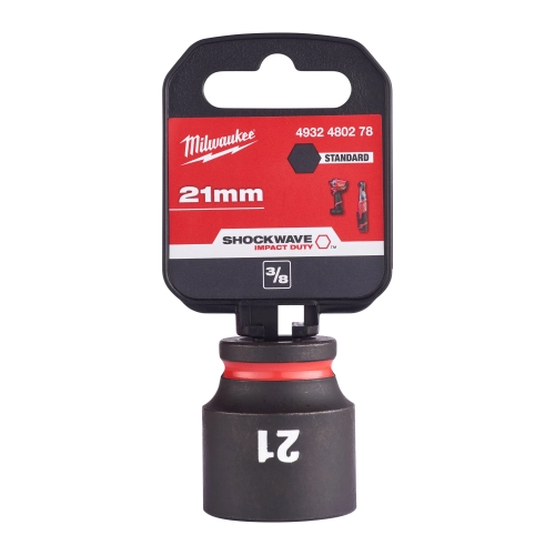 Nasadka udarowa krótka 3/8″ Milwaukee SHOCKWAVE IMPACT DUTY 21 mm