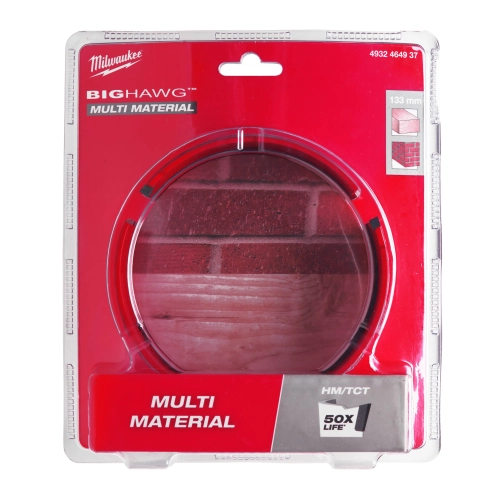Otwornica z węglikiem wolframu Milwaukee BIG HAWG MULTI MATERIAL 133 mm – widok 2