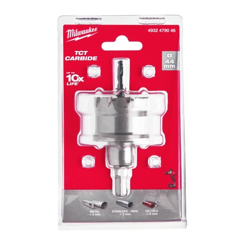 Otwornica z zębami z węglika spiekanego Milwaukee TCT 44 mm