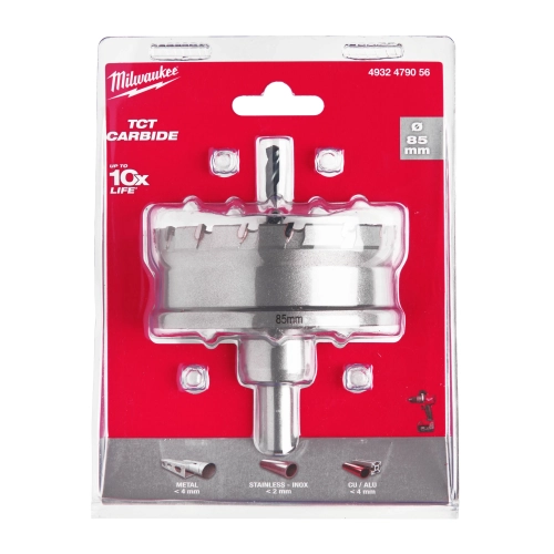 Otwornica z zębami z węglika spiekanego Milwaukee TCT 85 mm