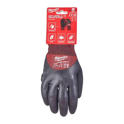Rękawice odporne na przecięcia zimowe Milwaukee - poziom ochrony C - 10/XL (12szt)