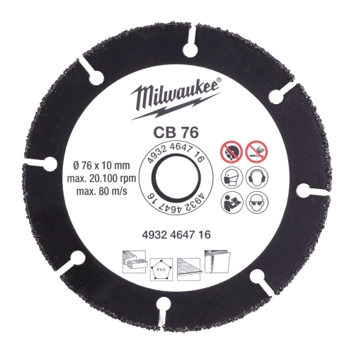 Tarcza z nasypem z węglika wolframu Milwaukee fi 76x1 mm