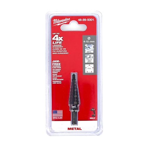 Wiertło stopniowe Milwaukee 4-12 mm 1″