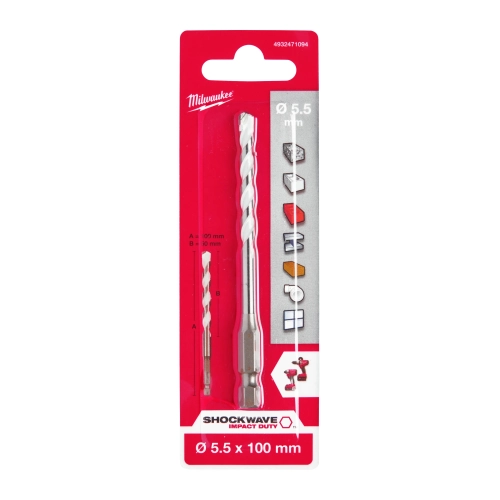 Wiertło uniwersalne Milwaukee HEX fi 5,5X100 mm