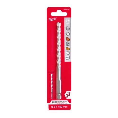 Wiertło uniwersalne Milwaukee HEX fi 6X150 mm
