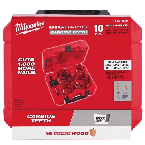 Zestaw otwornic z węglikiem wolframu Milwaukee BIG HAWG MULTI MATERIAL 10EL