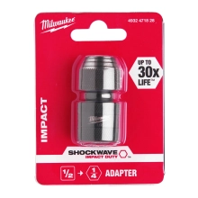 Adapter do bitów udarowych Milwaukee 1/2″ kwadrat na 1/4″ HEX – widok 2 Adapter do bitów udarowych Milwaukee 1/2″ kwadrat na 1/4″ HEX – widok 2