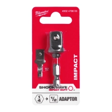 Adapter do nasadek i bitów Milwaukee z 1/4″ HEX na 1/2″ kwadrat – widok 2