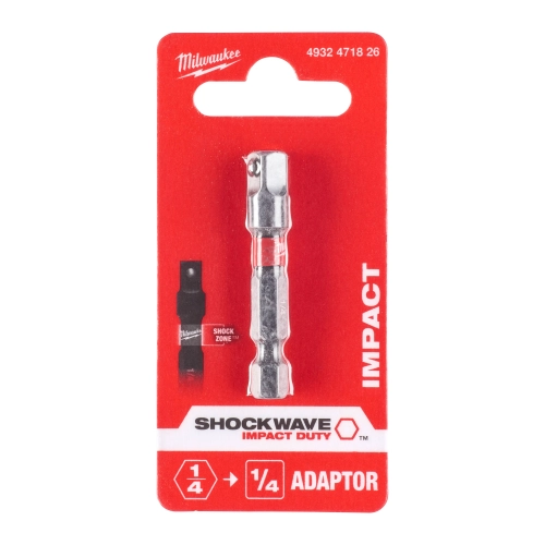 Adapter do nasadek i bitów Milwaukee z 1/4″ HEX na 1/4″ kwadrat – widok 2