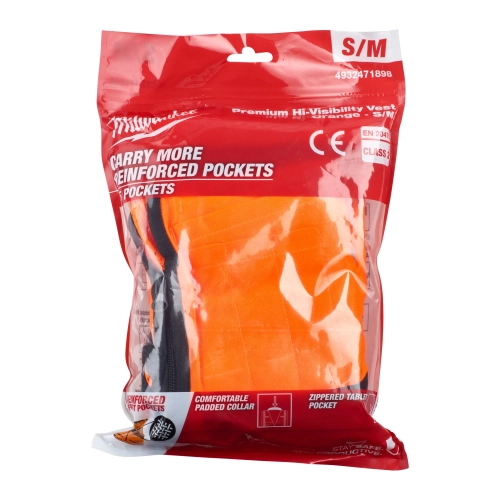 Kamizelka odblaskowa pomarańczowa Milwaukee PREMIUM S/M – widok 2