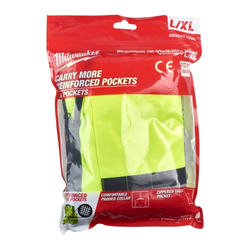 Kamizelka odblaskowa żółta Milwaukee PREMIUM L/XL – widok 3
