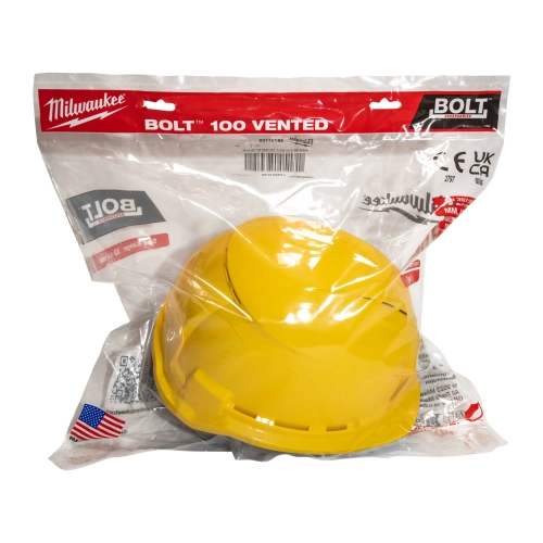 Kask hełm ochronny Milwaukee BOLT100 wentylowany żółty