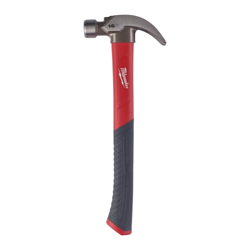 Młotek ciesielski z trzonkiem z włókna szklanego, pazur zakrzywiony Milwaukee 450 g