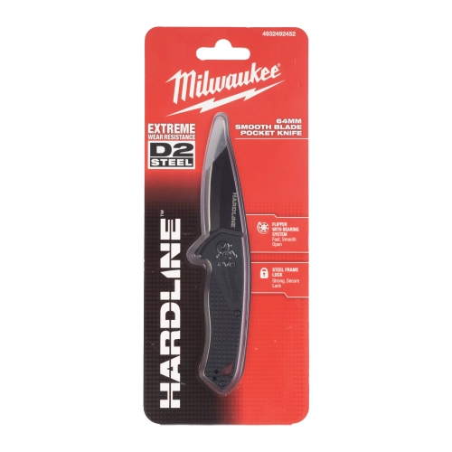 Nóż składany HARDLINE gładki 64 mm Milwaukee – widok 2