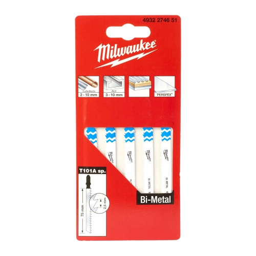 Brzeszczot do wyrzynarki do metalu tradycyjny Milwaukee bi-metal 75 mm 2.5 TPI (5szt)
