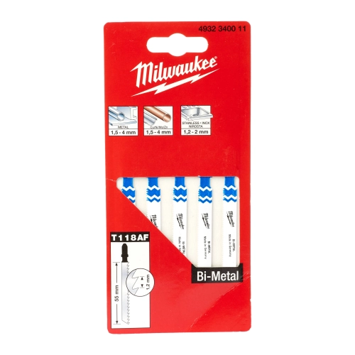 Brzeszczot do wyrzynarki do metalu tradycyjny Milwaukee bi-metal 55 mm 1.2 TPI (5szt)