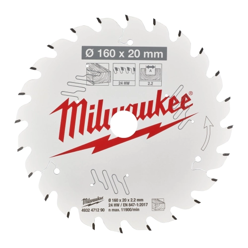 Tarcza pilarska do drewna Milwaukee 160x20 mm 24 zęby