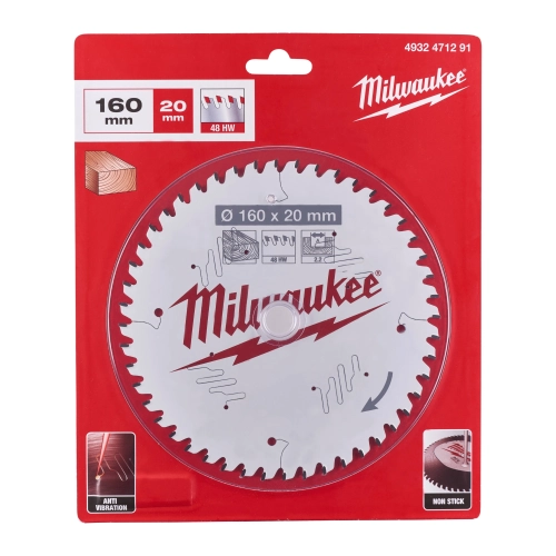 Tarcza pilarska do drewna Milwaukee 160x20 mm 48 zęby – widok 2