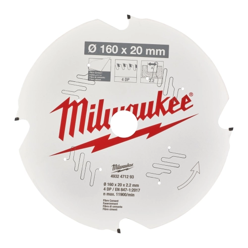 Tarcza pilarska do drewna Milwaukee 160x20 mm 4 zęby