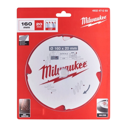 Tarcza pilarska do drewna Milwaukee 160x20 mm 4 zęby – widok 2