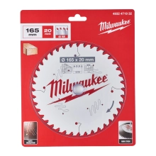 Tarcza pilarska do drewna Milwaukee 165x20 mm 40 zębów – widok 2 Tarcza pilarska do drewna Milwaukee 165x20 mm 40 zębów – widok 2