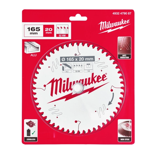 Tarcza pilarska do drewna Milwaukee 165x20 mm 52 zęby – widok 2