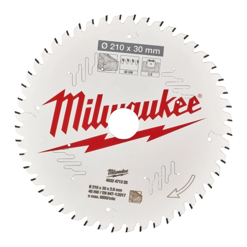 Tarcza pilarska do drewna Milwaukee 210x30 mm 48 zębów