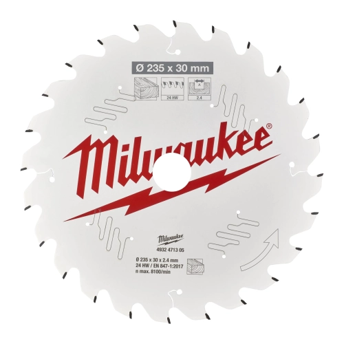 Tarcza pilarska do drewna Milwaukee 235x30 mm 24 zęby
