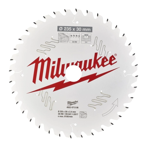 Tarcza pilarska do drewna Milwaukee 235x30 mm 36 zębów