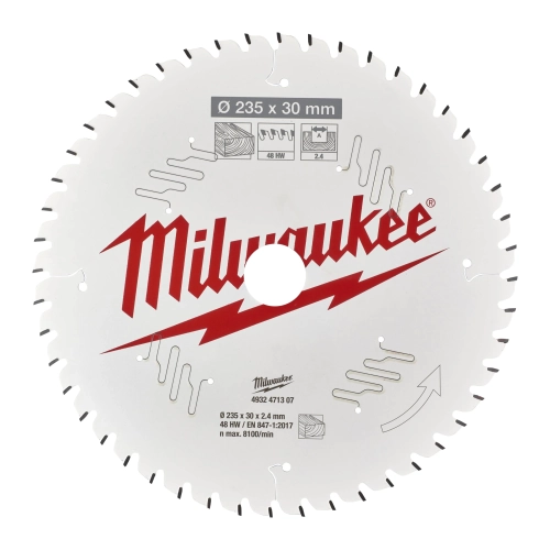 Tarcza pilarska do drewna Milwaukee 235x30 mm 48 zębów