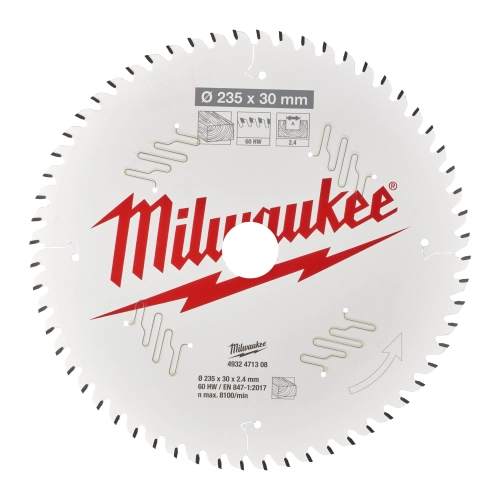 Tarcza pilarska do drewna Milwaukee 235x30 mm 60 zębów