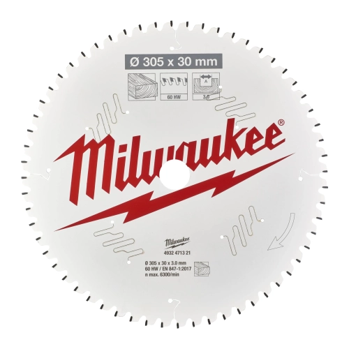 Tarcza pilarska do pił ukosowych drewno 305x30 mm 60 zębów Milwaukee