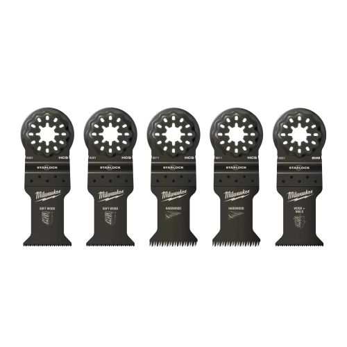 Zestaw brzeszczotów do drewna do multitoola Milwaukee STARLOCK (5szt) – widok 2