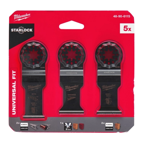 Zestaw brzeszczotów METAL drewno do multitoola Milwaukee STARLOCK (5szt)