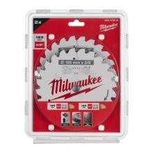 Zestaw tarcz do drewna Milwaukee twin pack 165 mm 5/8″ 24 zęby (2szt) – widok 2