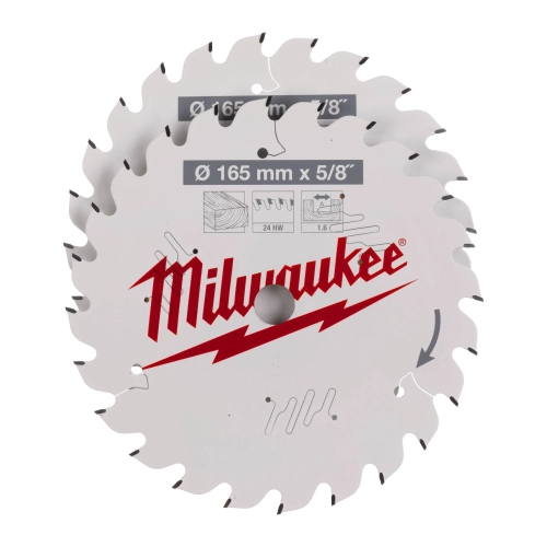 Zestaw tarcz do drewna Milwaukee twin pack 165 mm 5/8″ 24 zęby (2szt)