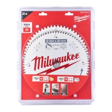 Zestaw tarcz pilarskich drewno/aluminium 254x30 mm 60 i 80 zębów Milwaukee – widok 2