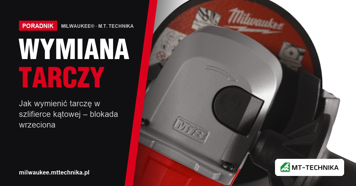 Przycisk blokady wrzeciona w szlifierce kątowej M18 FUEL