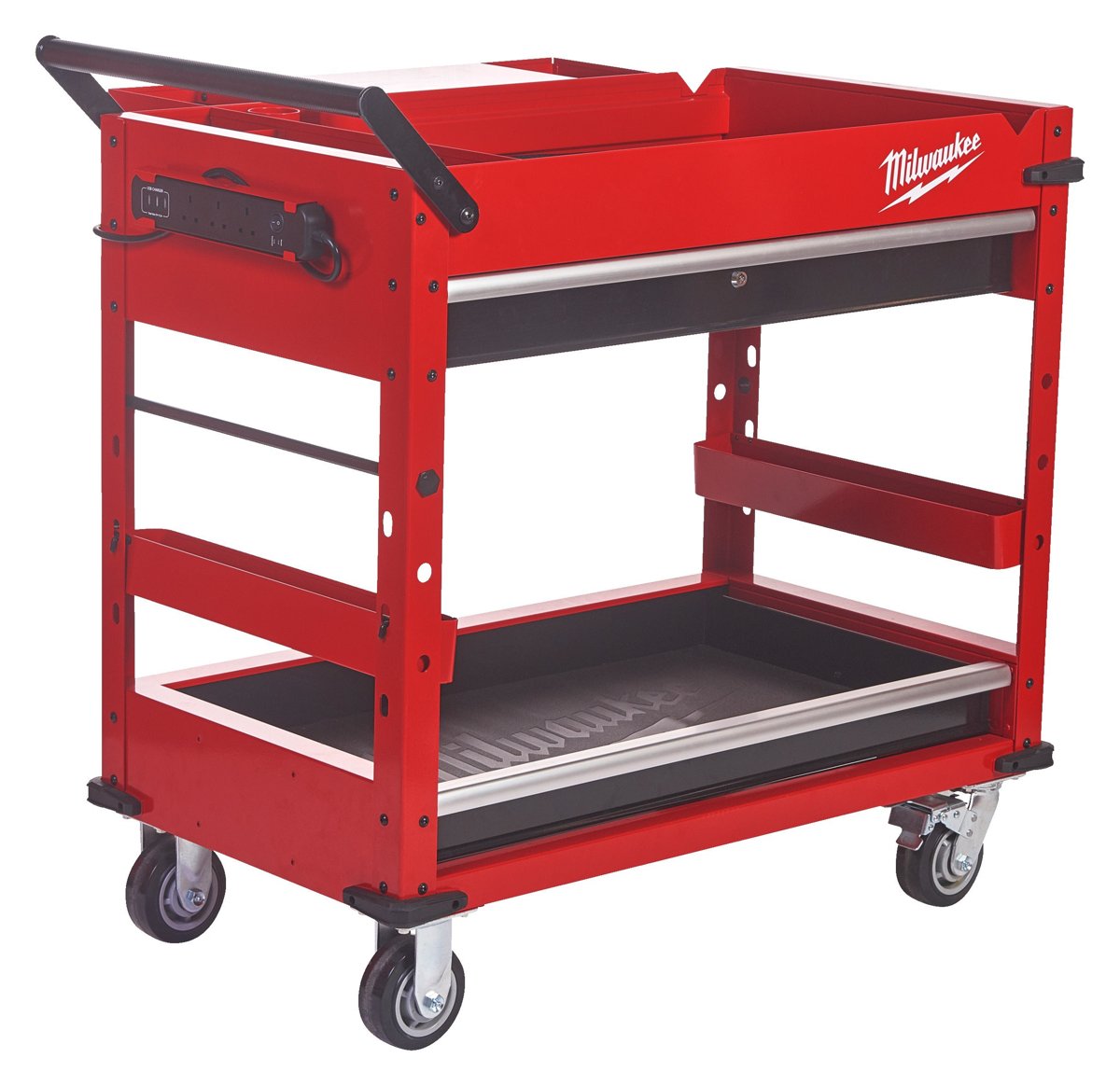 Otwarty wózek serwisowy TOOLGUARD 102 cm z półkami i szufladą
