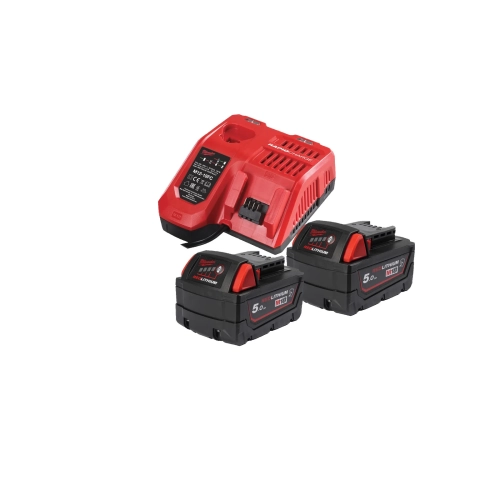 M18 NRGCR-502 zestaw 2 chemoodpornych akumulatorów M18™ 5,0 Ah, ładowarka M12-18 FC Milwaukee