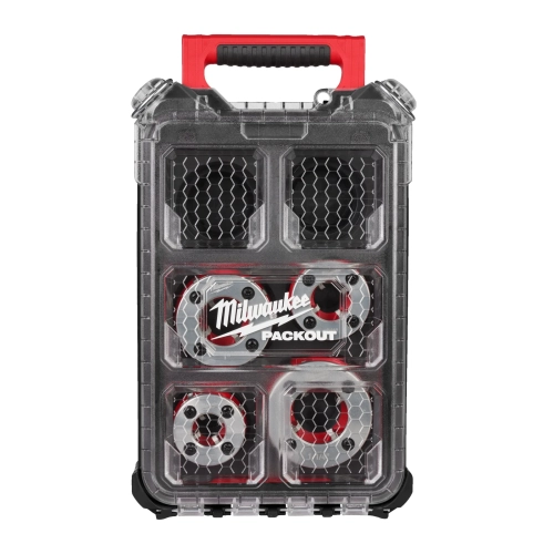 FPT114HK BSPT Alloy zestaw 4 głowic gwinciarskich BSPT ½–1¼″ do gwintownicy M18 FPT114 w skrzynce PACKOUT™ Milwaukee