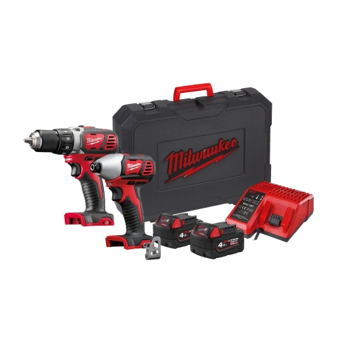 M18 BPP2D-402C zestaw M18™: wiertarko-wkrętarka i zakrętarka udarowa ¼″, 2× 4,0 Ah, ładowarka, walizka Milwaukee