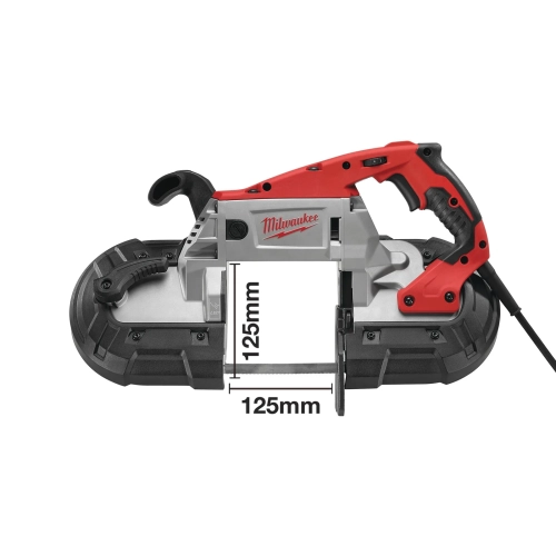 BS 125 pilarka taśmowa do metalu 1100 W, cięcie do 125 mm, w walizce Milwaukee – Zdolność cięcia 125 × 125 mm