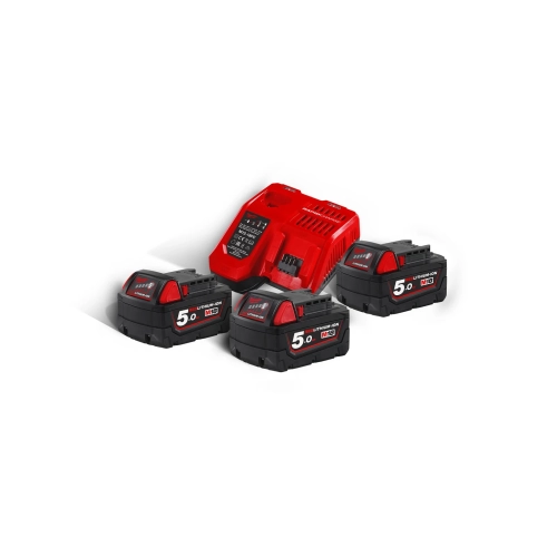 M18 NRG-503 zestaw 3 akumulatorów M18™ 5,0 Ah + akumulator M12™ 2,0 Ah, ładowarka M12-18 FC Milwaukee – widok 3