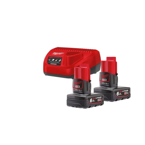 M12 NRG-602 zestaw 2 akumulatorów M12™ 6,0 Ah, ładowarka C12 C Milwaukee