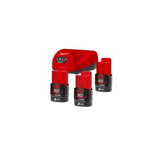 M12 NRG-303 zestaw 3 akumulatorów M12™ 3,0 Ah, ładowarka C12 C Milwaukee